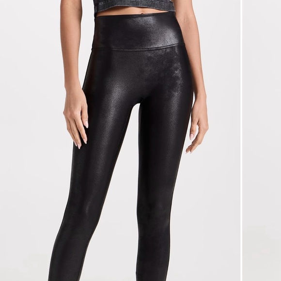 Spanx Black Faux Leather Leggings size Medium - Picture 5 of 16